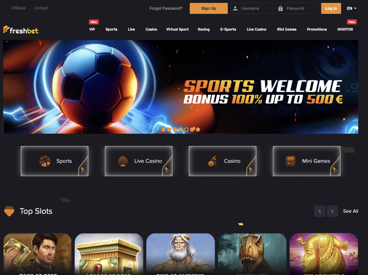 FreshBet Casino Not on Gamstop Homepage